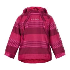 Minymo Winterjacke Le93 Doppelzipper Vivacious Pink Gestreift