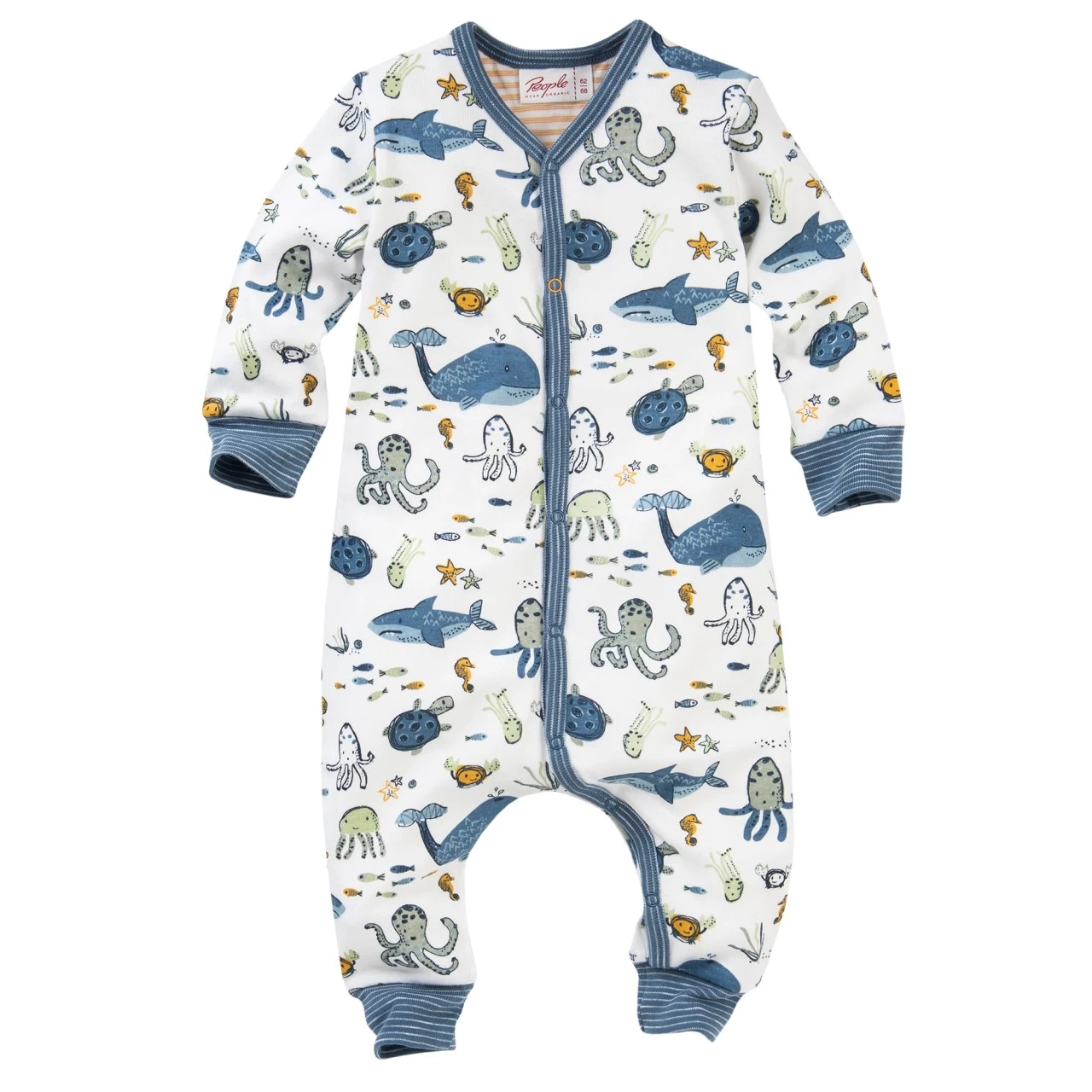 People Wear Organic Baby Overall Weiß Unterwasserwelt 3 People Wear Organic Baby Overall Weiß Unterwasserwelt
