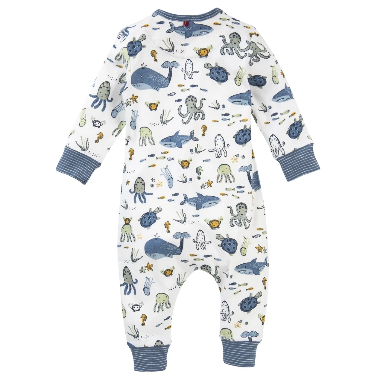 People Wear Organic Baby Overall Weiß Unterwasserwelt 4 People Wear Organic Baby Overall Weiß Unterwasserwelt – Bild 2