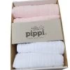 Pippi Mulltücher 4er Pack Hellrosa/weiß Organic Baumwolle