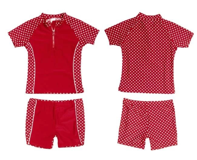 Playshoes UV Schutz Anzug Mädchen Set Shirt + Shorts Rot Mit Punkten 3 Playshoes UV Schutz Anzug Mädchen Set Shirt + Shorts Rot Mit Punkten