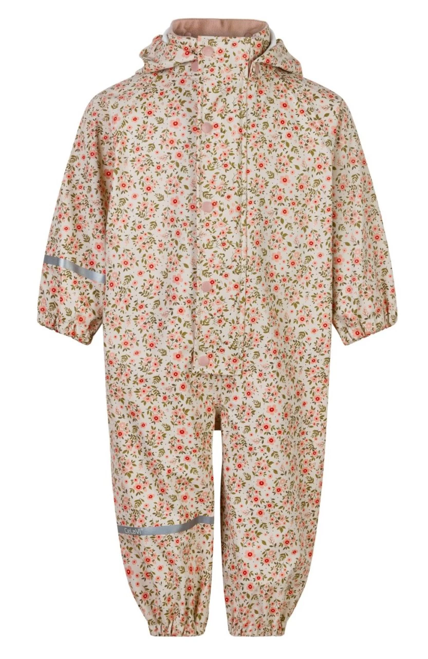 Celavi Regenoverall Blümchen Sandbeige/rosa Einteiler 3 Celavi Regenoverall Blümchen Sandbeige/rosa Einteiler