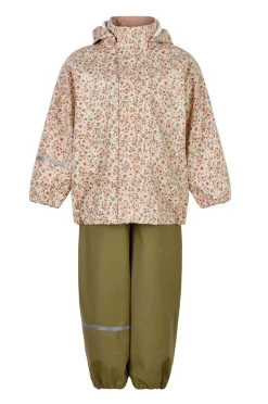 CeLaVi Regenset Blumen Sandbeige/rosa/khaki Zweiteiler