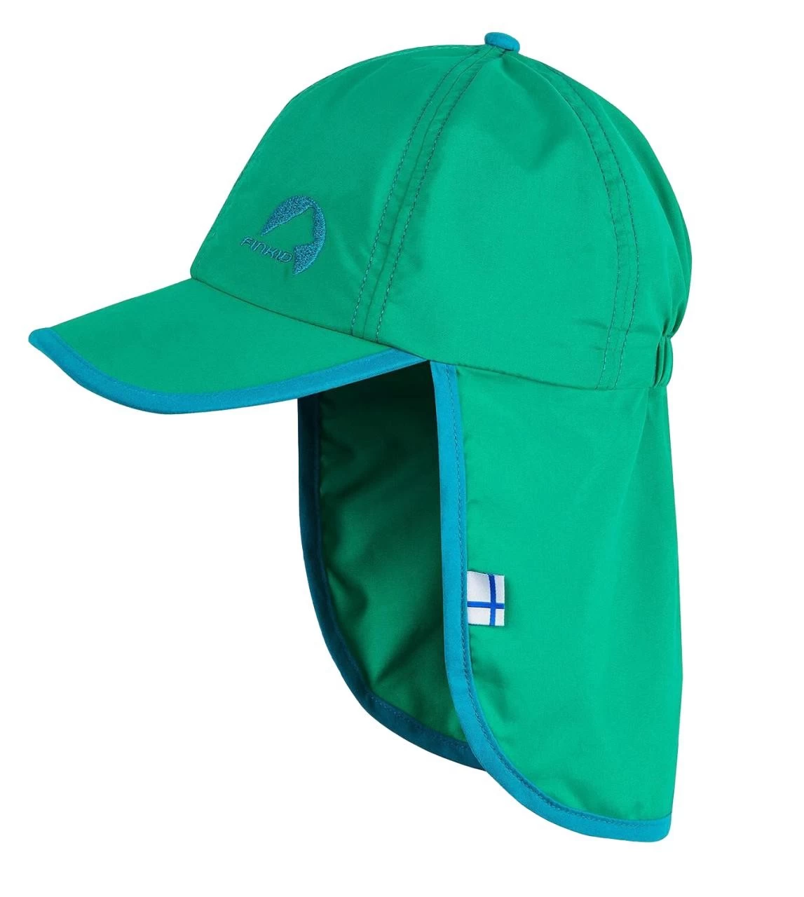 Finkid LAKKI Pepper Green/seaport Cap Mit Nackenschutz 3 Finkid LAKKI Pepper Green/seaport Cap Mit Nackenschutz