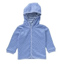 Baby Wendejacke Himmelblau Dots Mit Kapuze Bio-Baumwolle