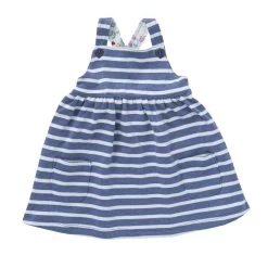 People Wear Organic Jersey Trägerkleid Blau Geringelt Bio-Baumwolle