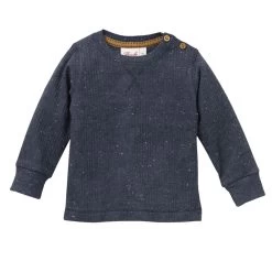 People Wear Organic Langarmshirt Dunkelblau Mélange Drop Needle