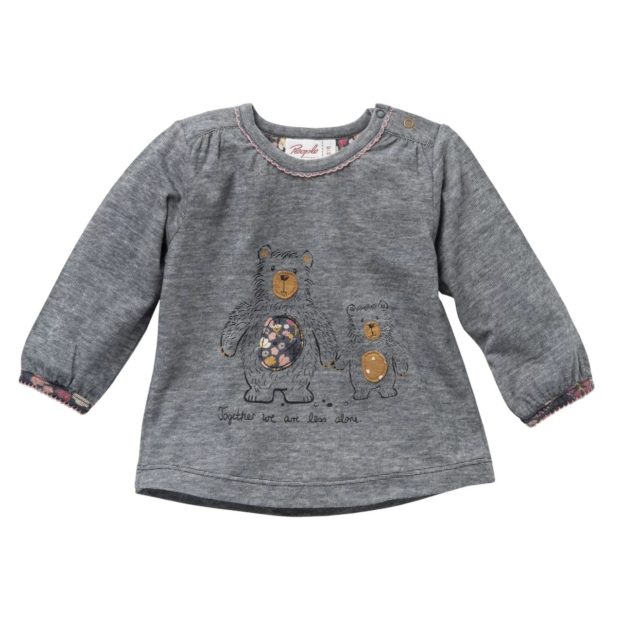 People Wear Organic Mädchen Langarmshirt Bär Anthrazit Mélange 3 People Wear Organic Mädchen Langarmshirt Bär Anthrazit Mélange