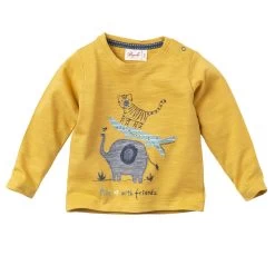 People Wear Organic Langarm Shirt Honiggelb "Freunde"