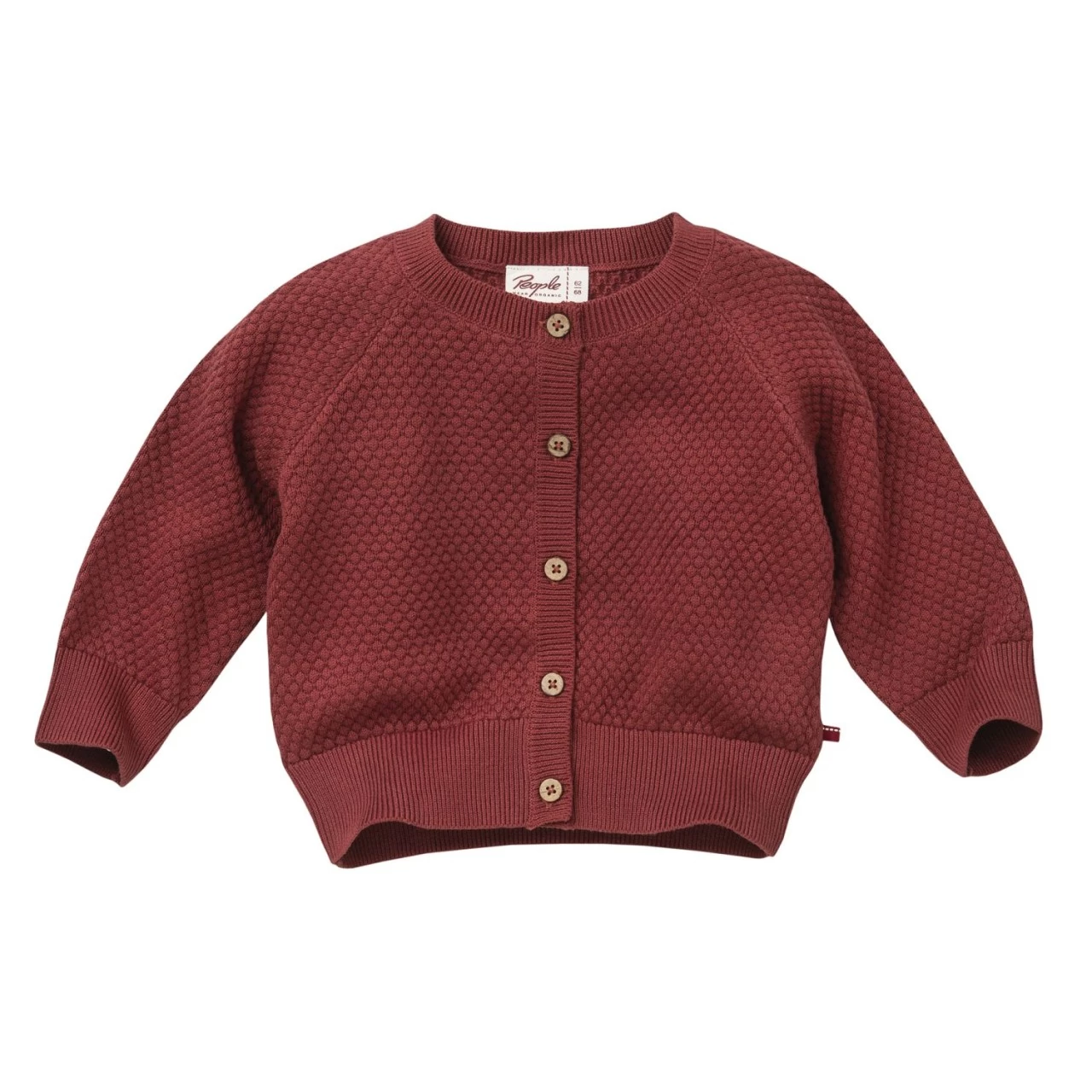 People Wear Organic Strick Jacke Dunkelrot Bio-Baumwolle 3 People Wear Organic Strick Jacke Dunkelrot Bio-Baumwolle