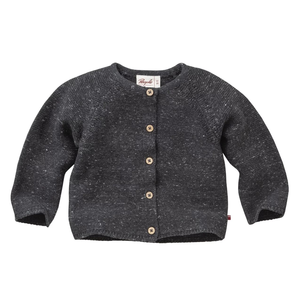 People Wear Organic Strickjacke Anthrazit Melange Bio-Baumwolle 3 People Wear Organic Strickjacke Anthrazit Melange Bio-Baumwolle