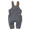Baby Latzhose Sweathose Pinguin Rauchblau Melange Latzhose