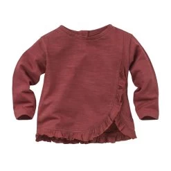 People Wear Organic Mädchen Langarmshirt Dunkelrot Bio-Baumwolle