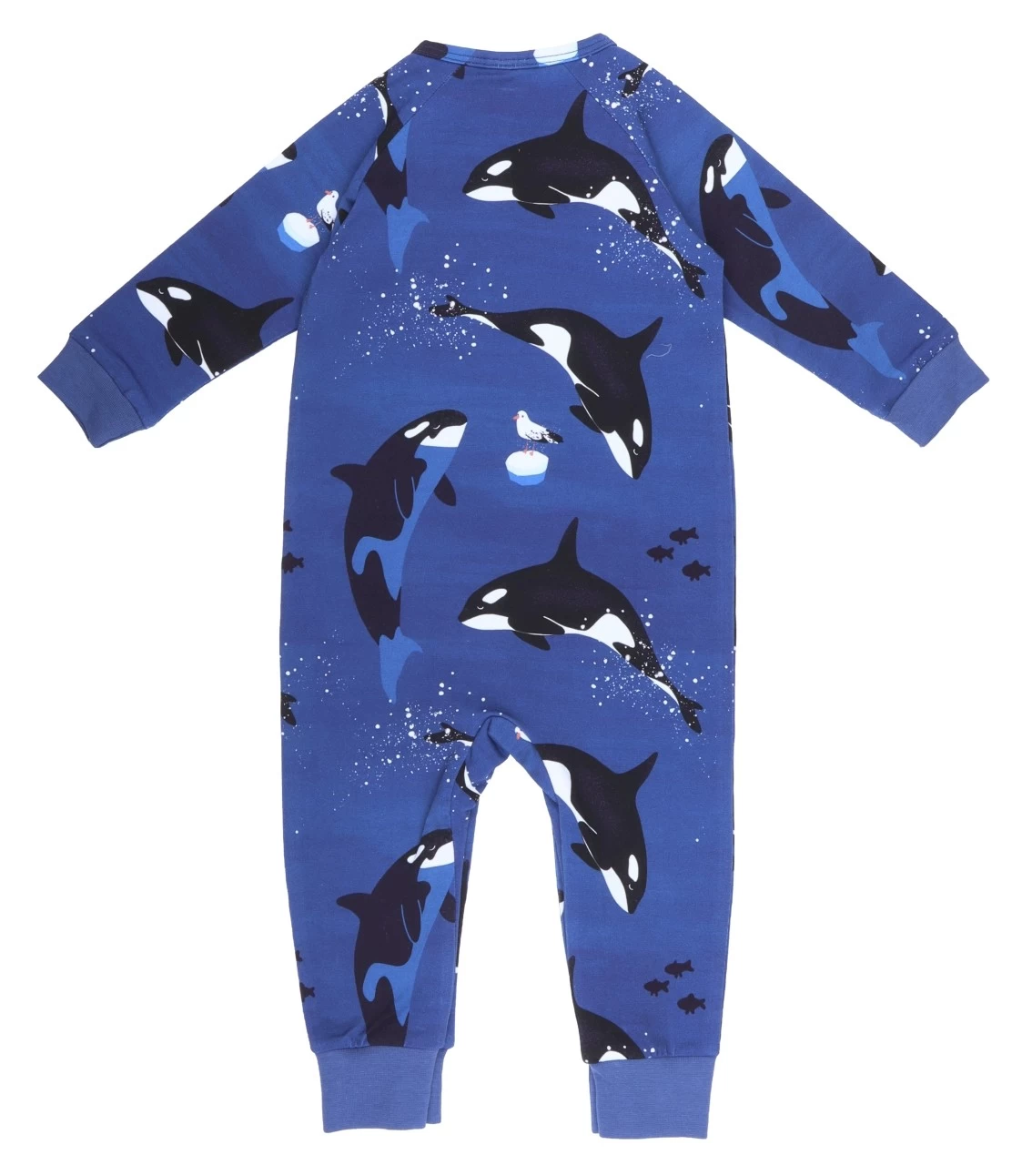 Walkiddy Baby Overall Playful Orcas Blau Langarm Schlafanzug 4 Walkiddy Baby Overall Playful Orcas Blau Langarm Schlafanzug – Bild 2