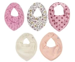 Pippi Halstücher 5er Pack Rosa Eulen + Sterne