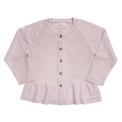 People Wear Organic Mädchen Strickjacke Ajour Rosa Bio-Baumwolle