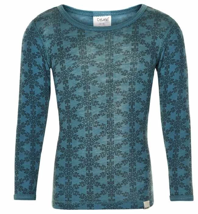 Celavi Wollshirt Goblin Blue Snowflake Unterhemd Langarm Merino Schurwolle 3 Celavi Wollshirt Goblin Blue Snowflake Unterhemd Langarm Merino Schurwolle