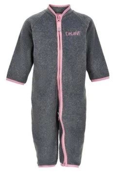 Celavi Mädchen Fleeceoverall Grau/rosa