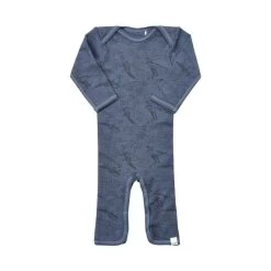 Celavi Overall Wolle Flugzeuge Jeansblau Melange