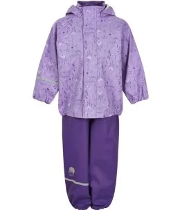 CeLaVi Mädchen Regenanzug Blumen Flieder + Rehe