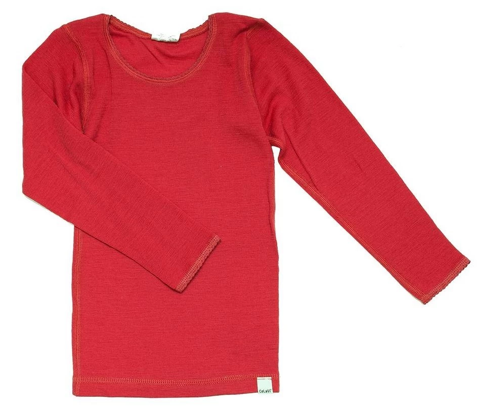 Celavi Kinder Unterhemd Korallen Rot Langarm Merino Schurwolle Ökotex100 3 Celavi Kinder Unterhemd Korallen Rot Langarm Merino Schurwolle Ökotex100