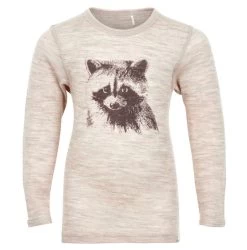 Celavi Wollshirt Sandbeige Waschbär Unterhemd Merino Schurwolle