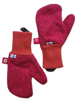 Finkid PUPUJUSSI Mädchen Fausthandschuhe Strickfleece Carmin Pink Gr. L