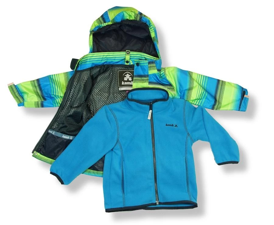 KAMIK Regenjacke Zip-In System Outdoorjacke Green Flash Gestreift 4 KAMIK Regenjacke Zip-In System Outdoorjacke Green Flash Gestreift – Bild 2