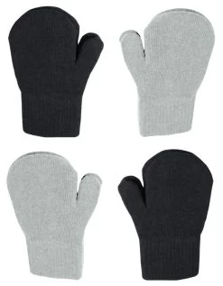 Celavi Kinder Fäustlinge 2er Pack Wollhandschuhe Magic Stretch