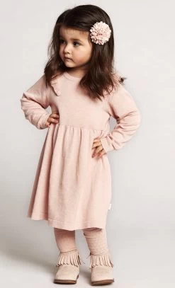 Creamie Mädchen Strickkleid Rosa Mit Kleinen Rüschen