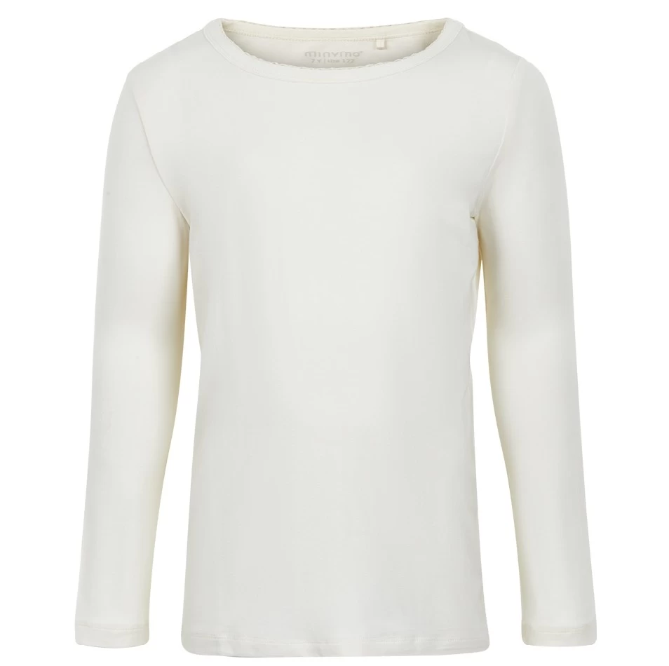 Minymo Mädchen Langarmshirt Cremeweiß Viskose Aus Bambus 3 Minymo Mädchen Langarmshirt Cremeweiß Viskose Aus Bambus