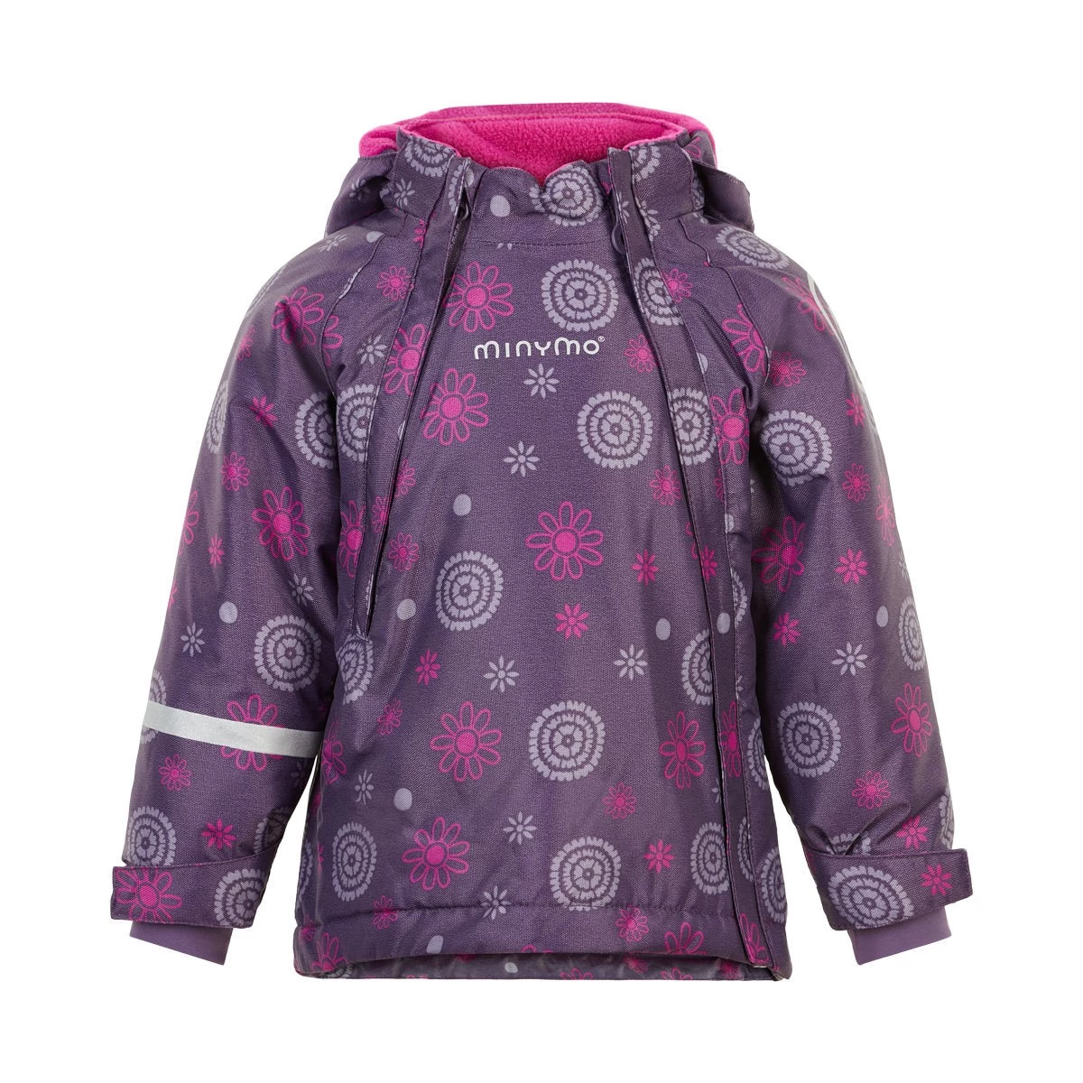 Minymo Mädchen Winterjacke Loganberry Flowers Lila Doppelzipper 5 Minymo Mädchen Winterjacke Loganberry Flowers Lila Doppelzipper – Bild 3