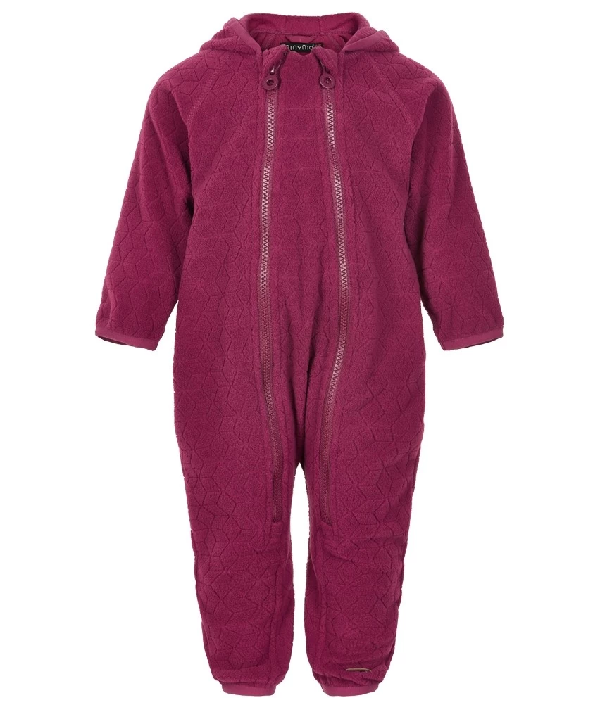 Minymo Mädchen Fleece-Overall Red Plum 3 Minymo Mädchen Fleece-Overall Red Plum