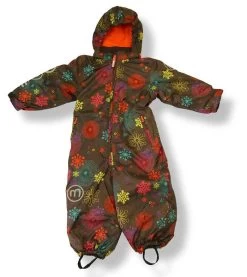 MINYMO Schneeanzug Atmungsaktiv Now12 Coffe Bean Braun Schneeflocken Skianzug Overall