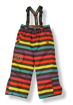 Minymo Now10 Rainbow Blockstreifen Braun Bunt Thermo Skihose Schneehose Atmungsaktiv