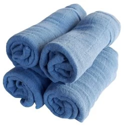 Pippi Babywear Mulltücher 4er Pack Mittelblau Organic Baumwolle