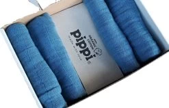 Pippi Babywear Mulltücher 4er Pack Mittelblau Organic Baumwolle -Baby Produkte Geschäft pippi baby mullwindeln mittelblau 1280x1280