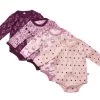 Pippi Langarm Body Kätzchen & Balloons Lila/rosa 4er Pack Baumwolle