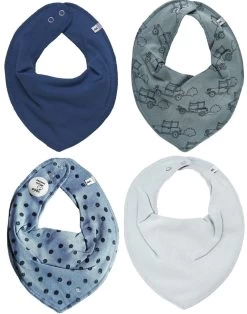 Pippi Baby Halstücher Blue Mix 4er Pack Dreieckstücher