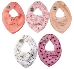 Pippi Mädchen Dreieckstücher 5er Pack Einhorn + Sterne