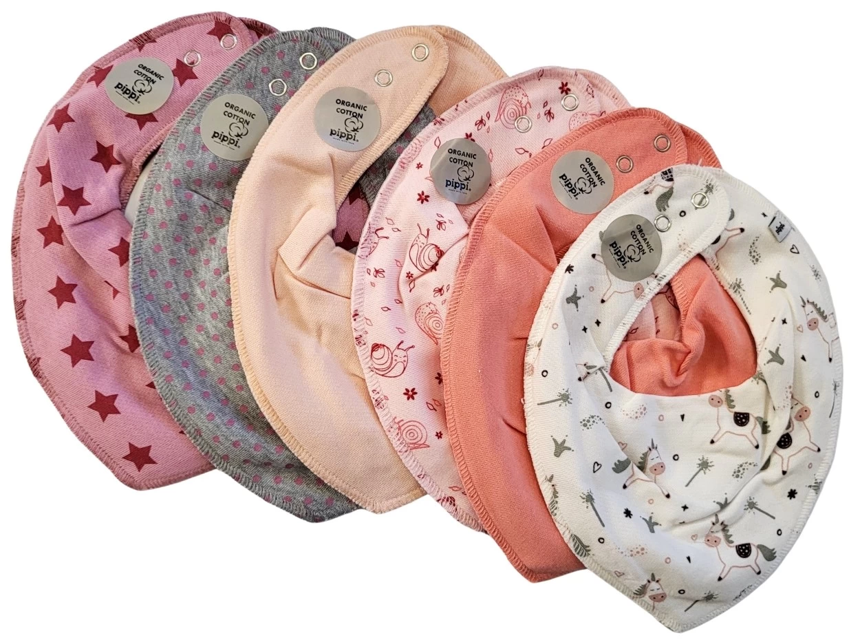 Pippi Mädchen Dreieckstücher 5er Pack Einhorn + Sterne 4 Pippi Mädchen Dreieckstücher 5er Pack Einhorn + Sterne – Bild 2