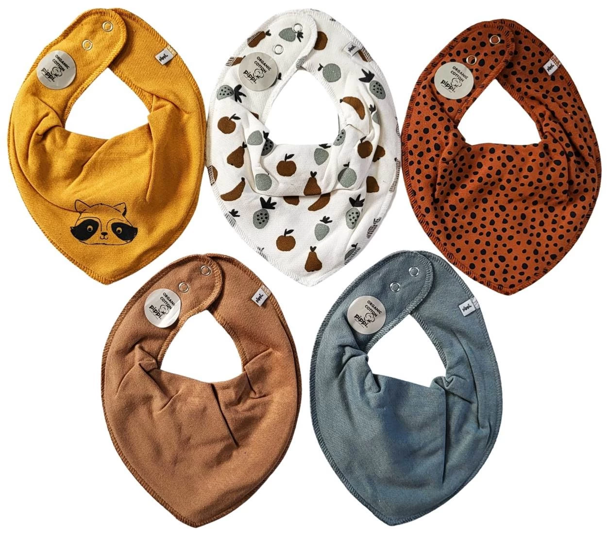 Pippi Dreieckstücher 5er Pack Obst + Dots 3 Pippi Dreieckstücher 5er Pack Obst + Dots