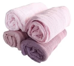 Pippi Babywear Mulltücher 4er Pack Girls Rosa Farbtöne Organic Baumwolle