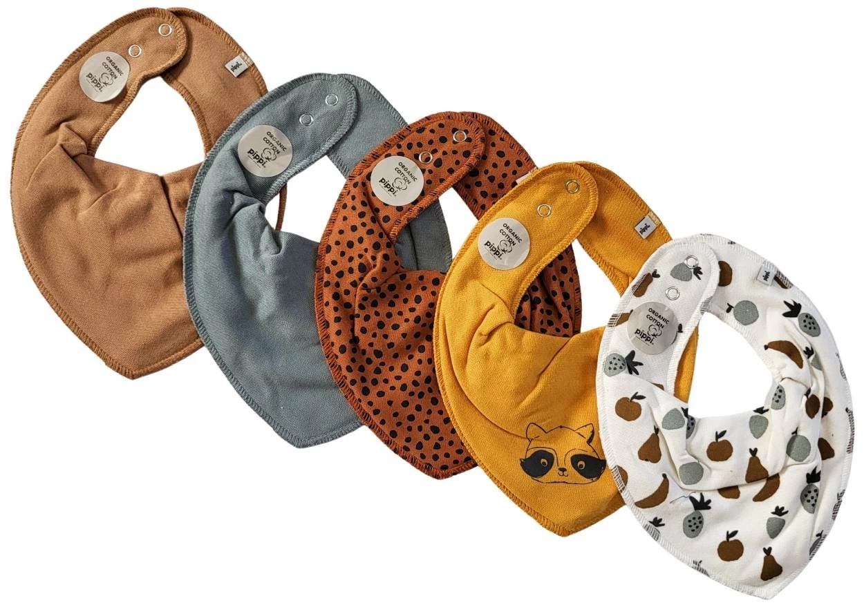 Pippi Dreieckstücher 5er Pack Obst + Dots 4 Pippi Dreieckstücher 5er Pack Obst + Dots – Bild 2