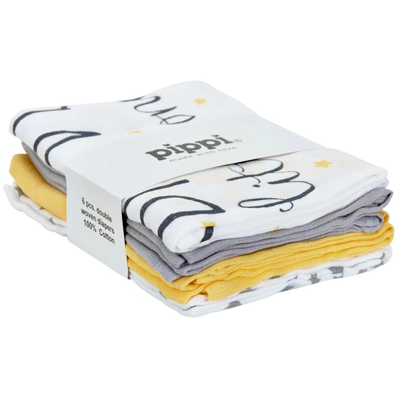 Pippi Mulltücher 6er Pack Stoffwindeln Spucktücher 4 Pippi Mulltücher 6er Pack Stoffwindeln Spucktücher – Bild 2