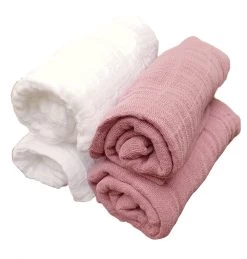 Pippi Babywear Mulltücher 4er Pack Weiß/altrosa Organic Baumwolle