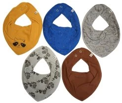 Pippi Baby Halstücher 5er Pack Traktor + Waschbär