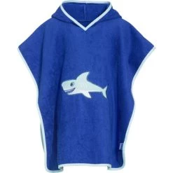 Playshoes Kinder Badeponcho Hai Blau Frottee Badeumhang Ökotex100