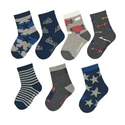 Sterntaler Socken 7 Paar Söckchen Bagger + Autos In Geschenkbox