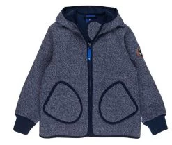 Finkid Tonttu Wind Navy Melange Strick Softshelljacke